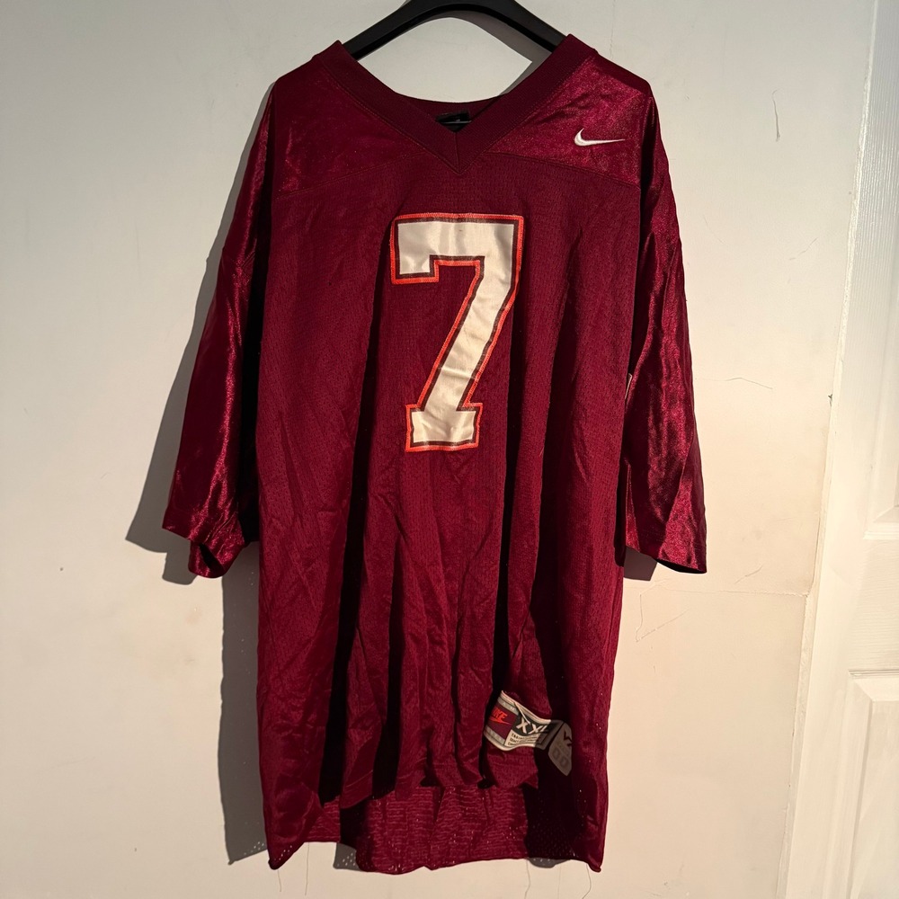 Vintage Nike  XXL Michael Vick #7 Virginia Tech Hokies Football Jersey Maroon